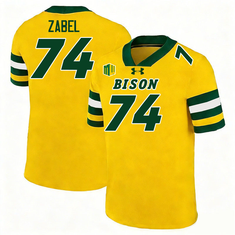 North Dakota State Bison #74 Grey Zabel College Football Jerseys,Uniforms-Gold